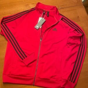 Adidas Scarlet Red Jacket with Black Accents